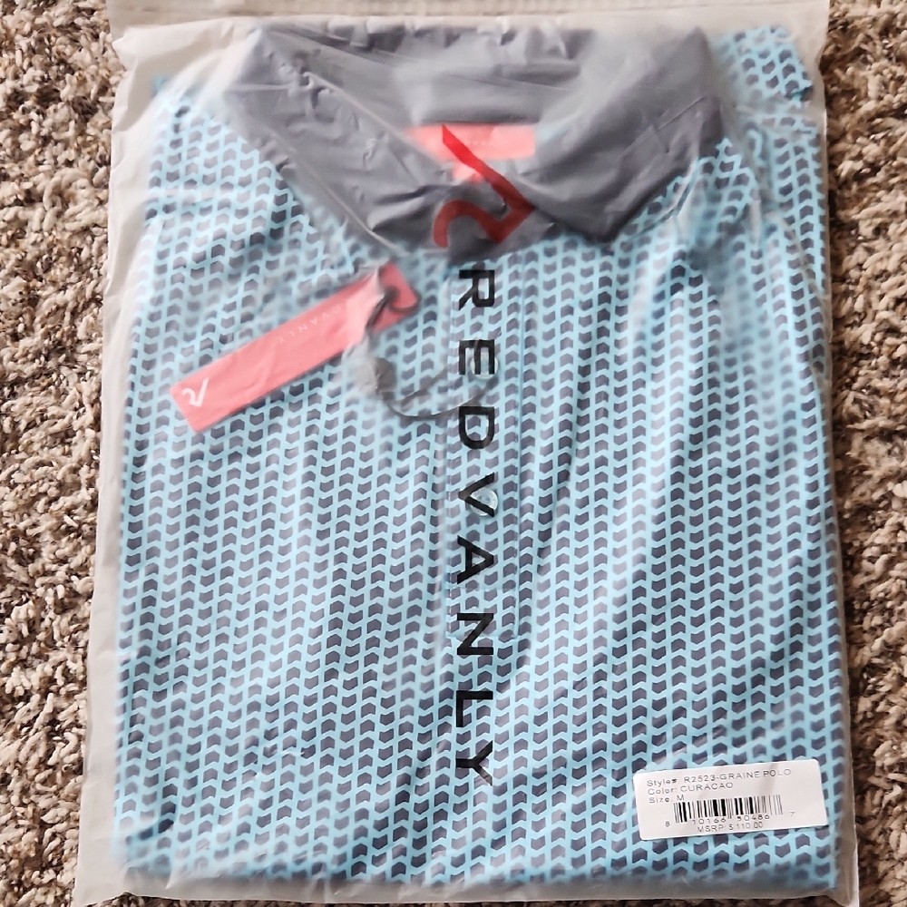 Redvanly Blue and Gray Men's Polo Shirt